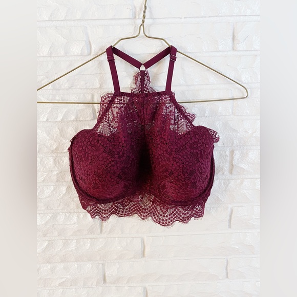 PINK Victoria's Secret Other - PINK Victorias Secret Push Up Halter Lace Bralette